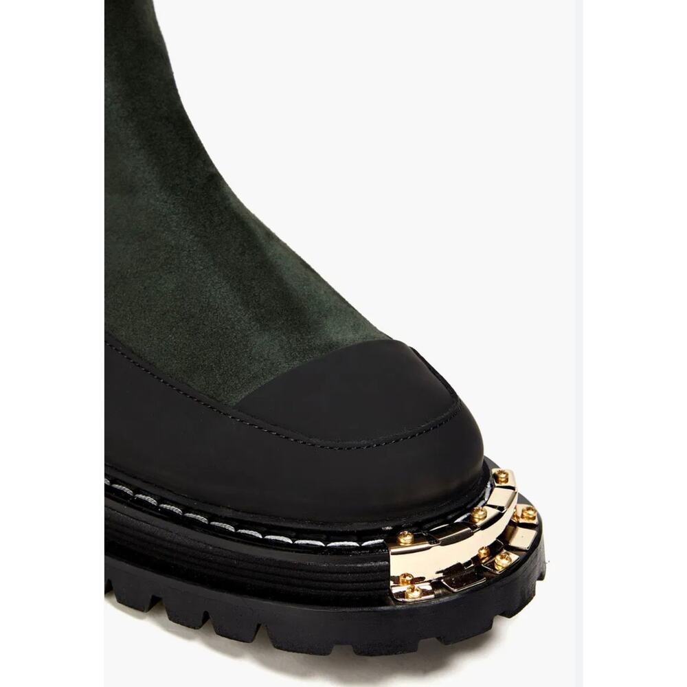 NEW Sandro Liam Chelsea Boot Green Leather Size 36 - Picture 2 of 10